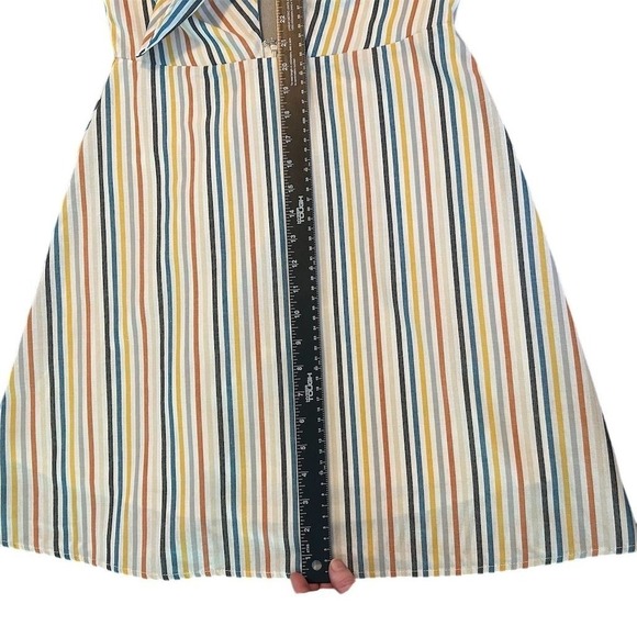 Altar'd State‎ Women's Knee Length Dress Multicolor Striped Bow M Beach Summer - Picture 11 of 13